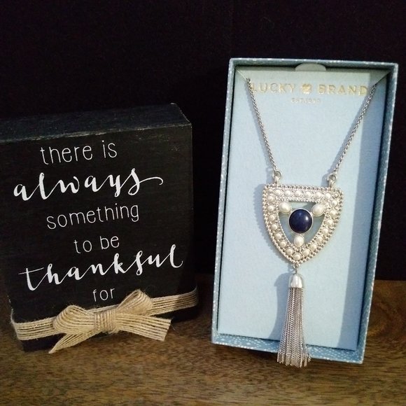 Lucky Brand Jewelry - Lucky Brand Long Necklace, Silver/Blue/White